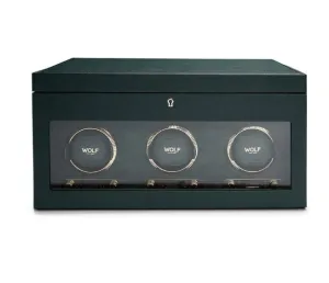 WOLF British Racing Green Triple Watch Winder