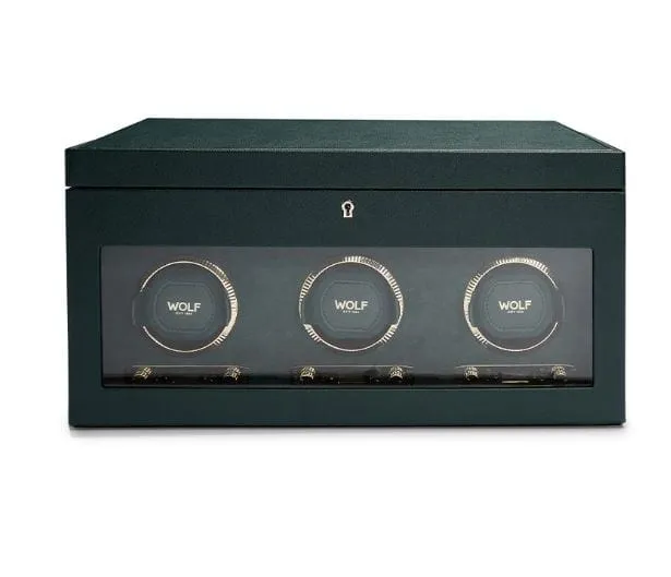 WOLF British Racing Green Triple Watch Winder