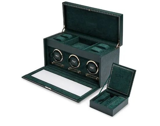 Wolf British Racing Triple Watch Winder With Storage