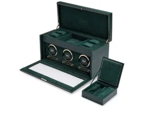 Wolf British Racing Triple Watch Winder With Storage