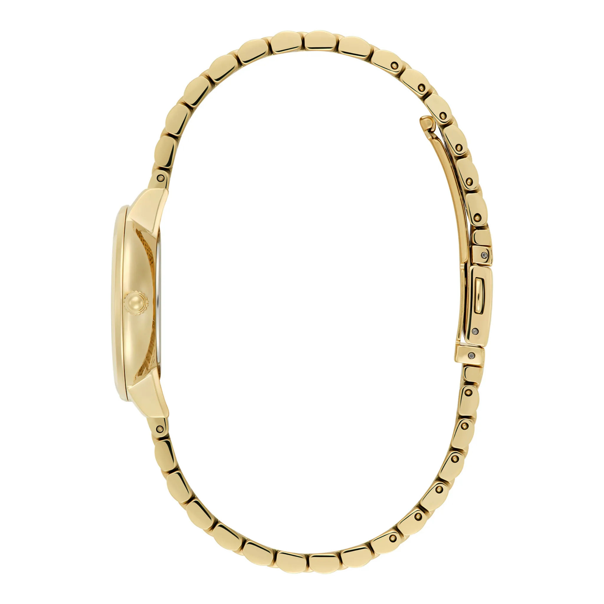 Womens Olivia Burton Gold/Green Ultra Slim Honeycomb Watch
