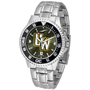 Wyoming Cowboys Mens Competitor AnoChrome Steel Band Watch w/ Colored Bezel